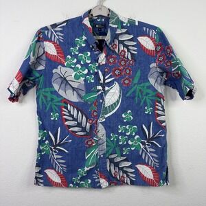 Reyn Spooner Shirt Mens XL Hawaiian Tropical Floral Leaf Vacation Resort Coastal